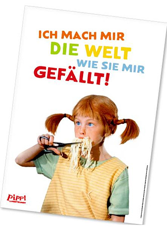 Pippi Langstrumpf Poster DIN A2 Pippi isst Spaghetti mit der Schere Ich mach mir die Welt wie sie mir gefällt! Pippi Langstrumpf Poster DIN A2 Pippi isst Spaghetti mit der Schere Ich mach mir die Welt wie sie mir gefällt!