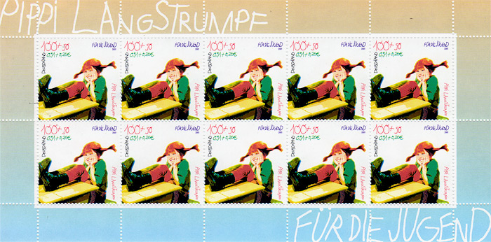 Pippi Langstrumpf - Sonderbriefmarkenserie Für die Jugend - Juni 2001 Pippi Langstrumpf - Sonderbriefmarkenserie Für die Jugend - Juni 2001